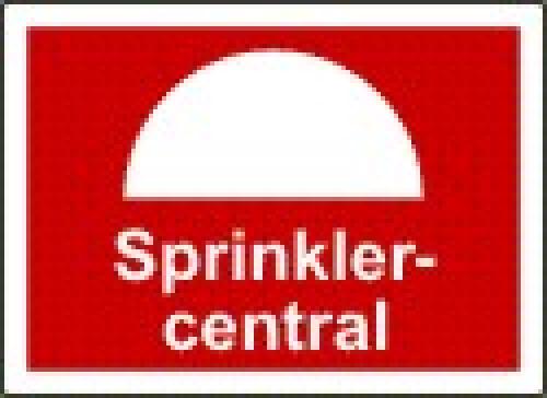 Sprinklercentral skylt 198x145 mm
