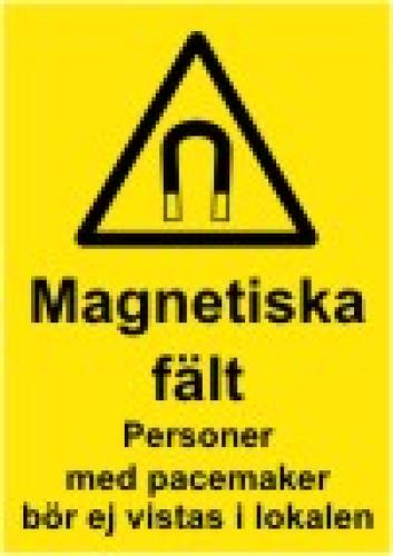 Magnetiska fält Personer med .... skylt 104x147 mm