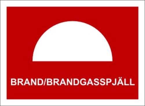 Brand / Brandgasspjäll skylt 198x145 mm