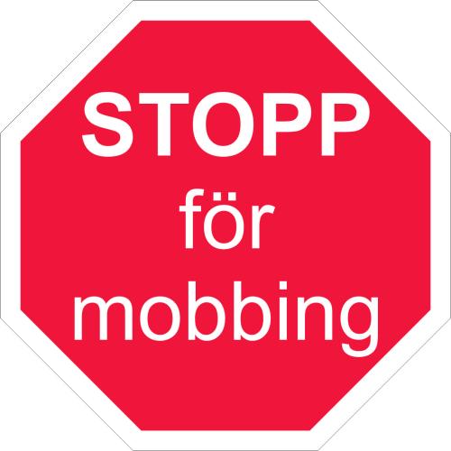 Stopp för mobbing dekal 97x97 mm