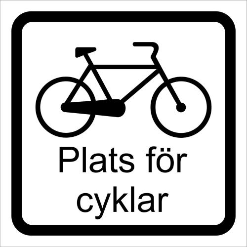 Plats för cyklar skylt S 147x147 mm