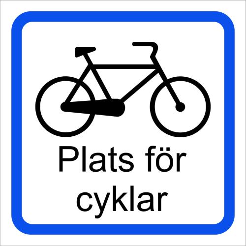 Plats för cyklar skylt B 97x97 mm
