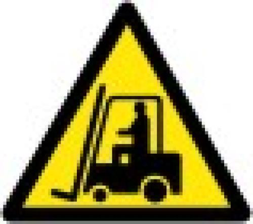 Varning för truck dekal 164x145 mm