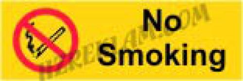 Rökning No Smoking skylt 215x72 mm