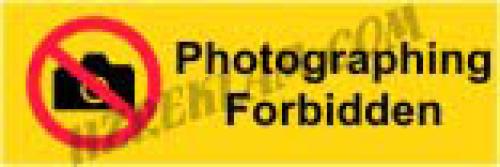 Photographing Forbidden skylt 215x72 mm