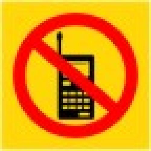 Förbud mot mobiltelefon skylt 295x295 mm