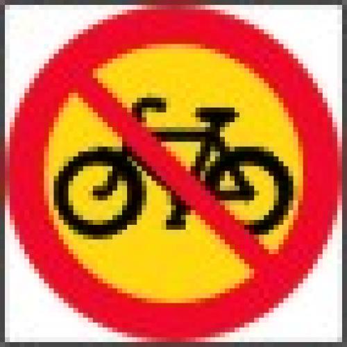 Cykelkörning Förbjudet skylt 295x295 mm
