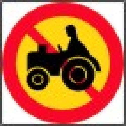 Traktorkörning Förbjudet skylt 295x295 mm