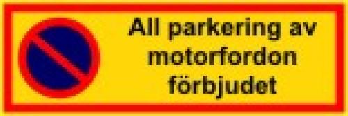 Parkeringsförbud dekal 215x72 mm