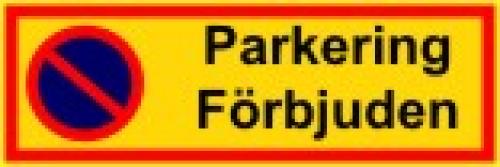Parkeringsförbud dekal 215x72 mm